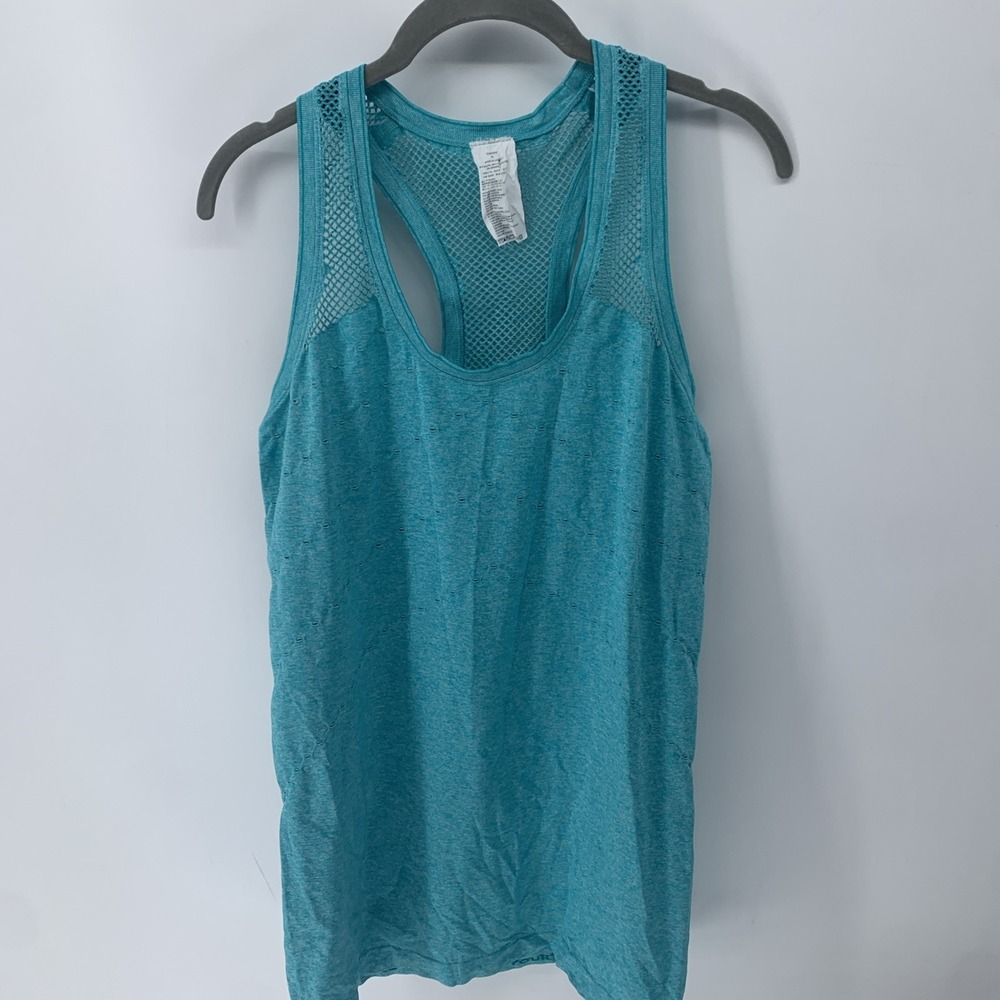 Saucony Women's Heather Aqua Blue Sports Activewear Racerback Top Tank Size XL
